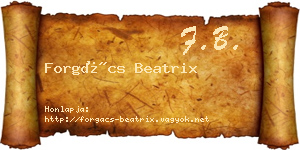 Forgács Beatrix névjegykártya