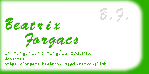 beatrix forgacs business card