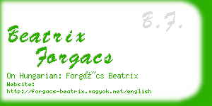 beatrix forgacs business card